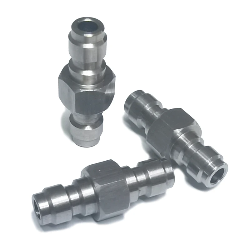 Adaptador de desconexión rápida macho de ambos extremos, acero inoxidable, doble macho, 8MM, boquilla de relleno, accesorios de alta presión HPA - imagen 4
