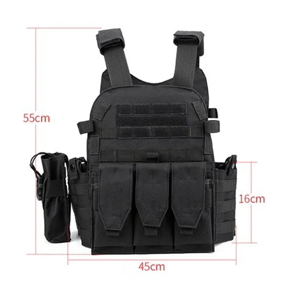 Chaleco táctico de combate militar, bolsa de nailon, armadura corporal, portador de placa de caza, accesorios para Airsoft, 6094 - imagen 3