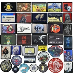 Parches tácticos de insignia de moral de Reaper, pegatinas impresas con gancho y bucle para mochila