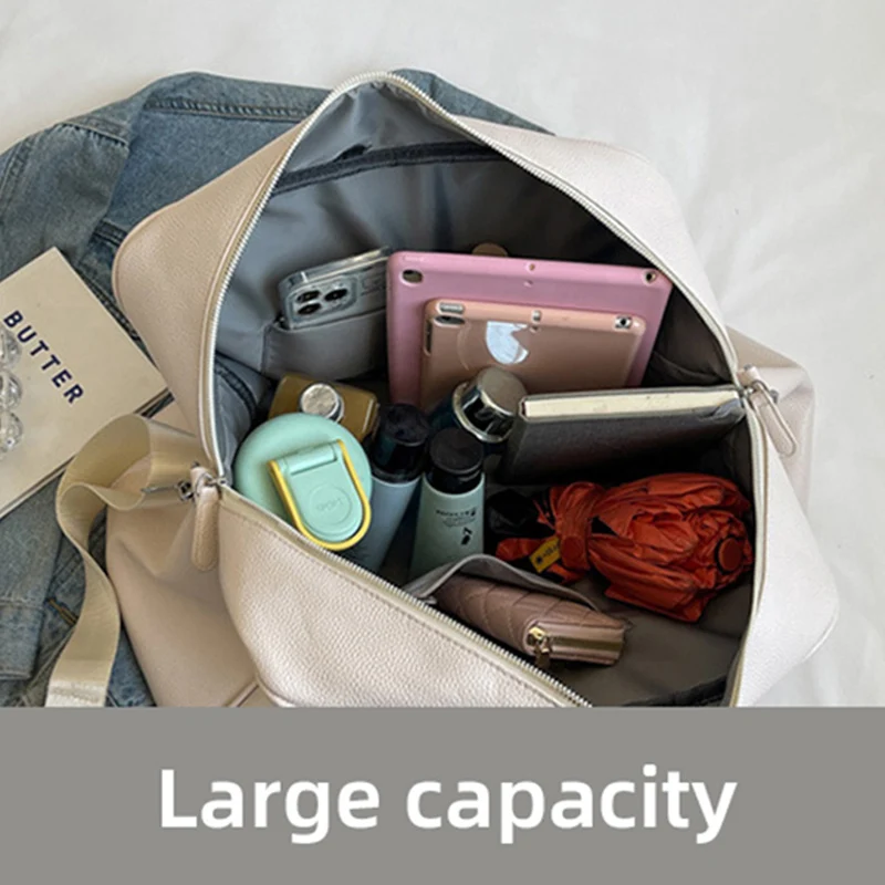 Bolso de mano deportivo de PU para mujer, bolsa de viaje, impermeable, grande, para entrenamiento, natación, Yoga, paquete de fin de semana - imagen 4