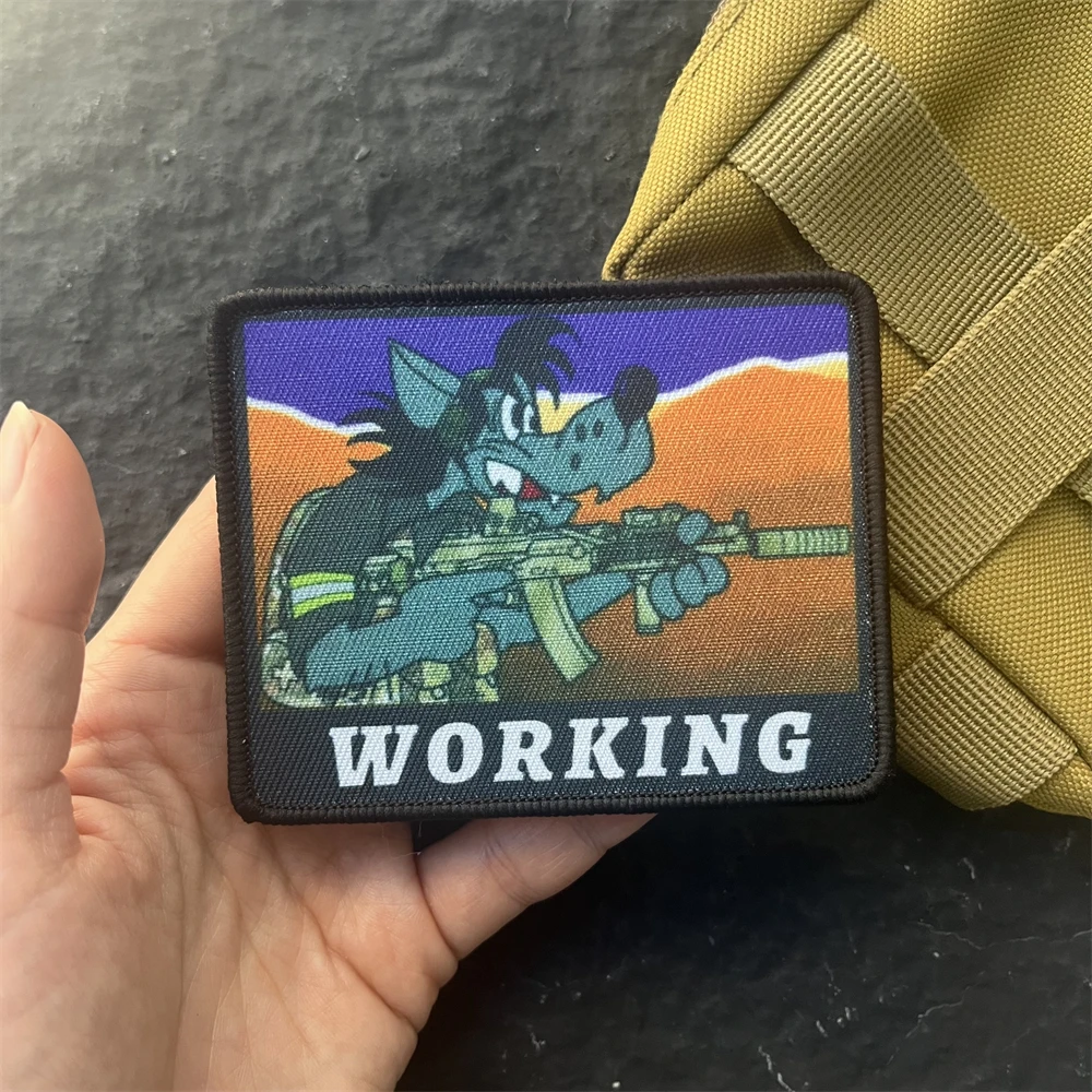 Parche táctico de moral de trabajo, brazalete del ejército militar, equipo para exteriores, mochila, pegatina decorativa con gancho y bucle impreso - imagen 4