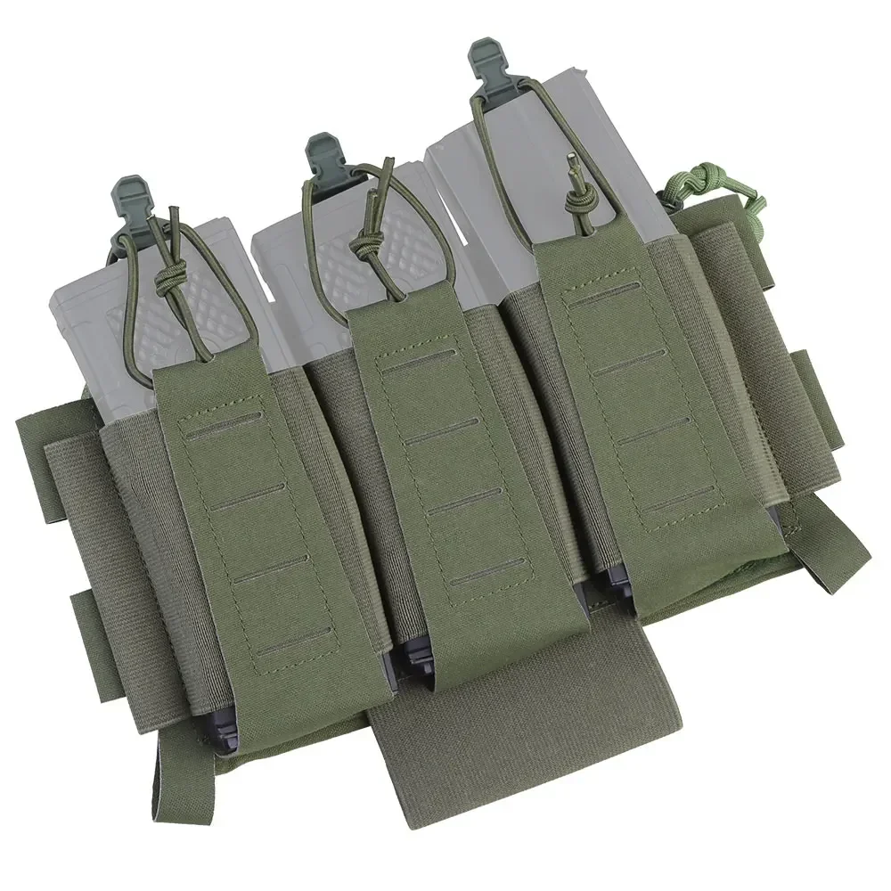 Triple 5,56-bolsa para revistas con soporte de torniquete, Panel frontal táctico elástico, ajustable, accesorios para chaleco de caza, equipo Airsoft - imagen 2