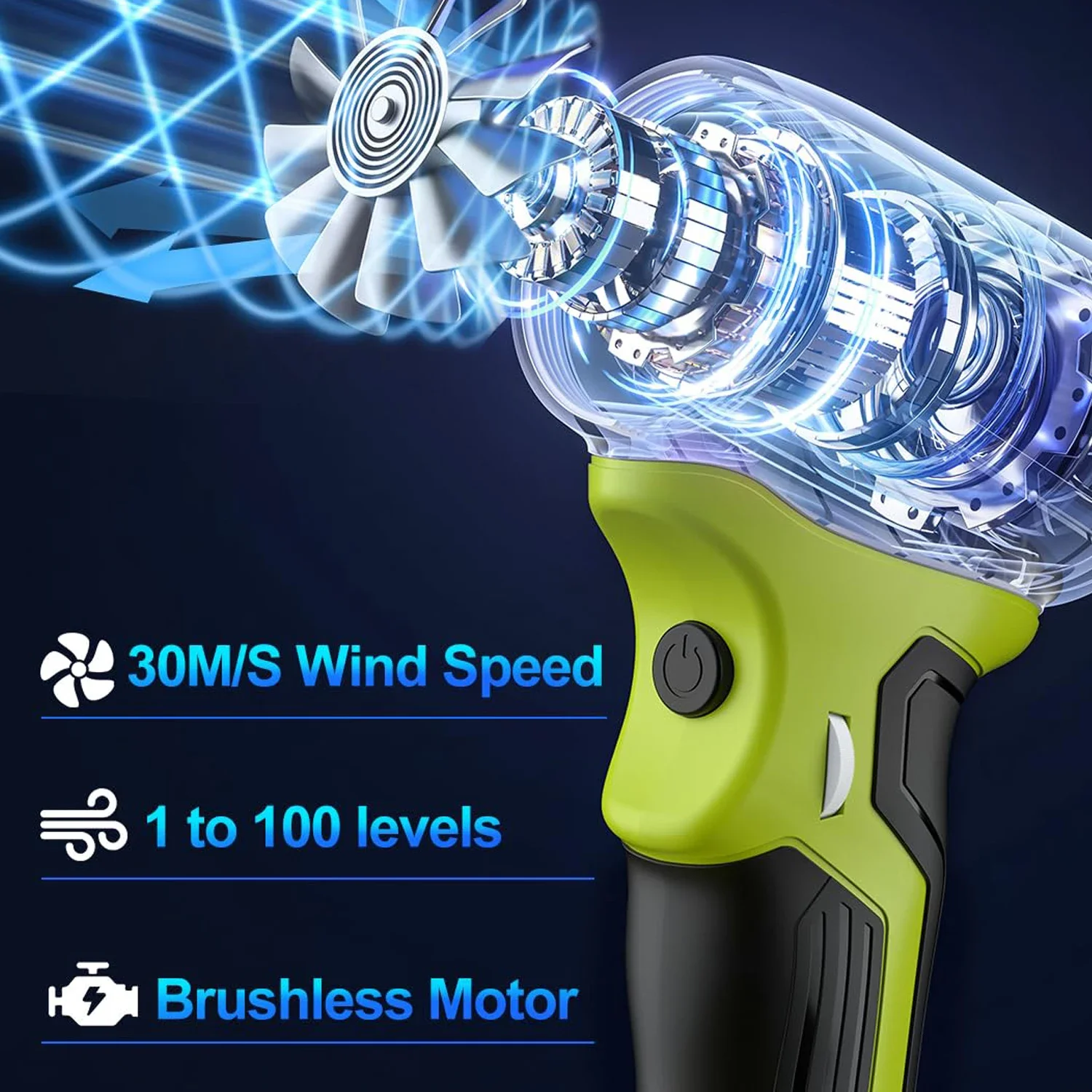 Accesorios de herramientas eléctricas para Ryobi, soplador Turbo sin escobillas con batería de 18V, pistola de aire violenta, ventilador de mano, herramienta de limpieza de teclado de ordenador - imagen 5