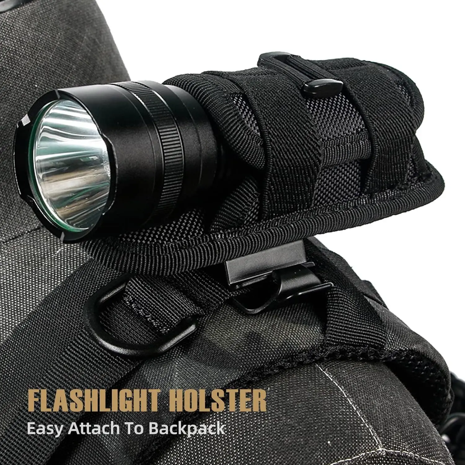 Tactical Flashlight Cover Nylon Case for Flashlight Belt Holster Holder For Duty Belt Hunting 360 Degree Flashlight Tool Pouch