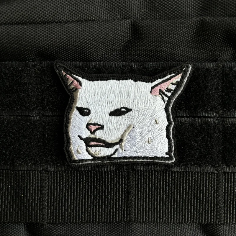 Parche táctico bordado de gato de expresión, insignia de moral, parches para ropa, gancho y bucle, mochila militar, apliques adhesivos bonitos - imagen 5