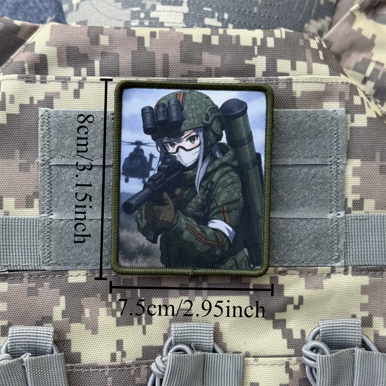 Parche táctico moral militar estilo anime con velcro para brazalete - imagen 2