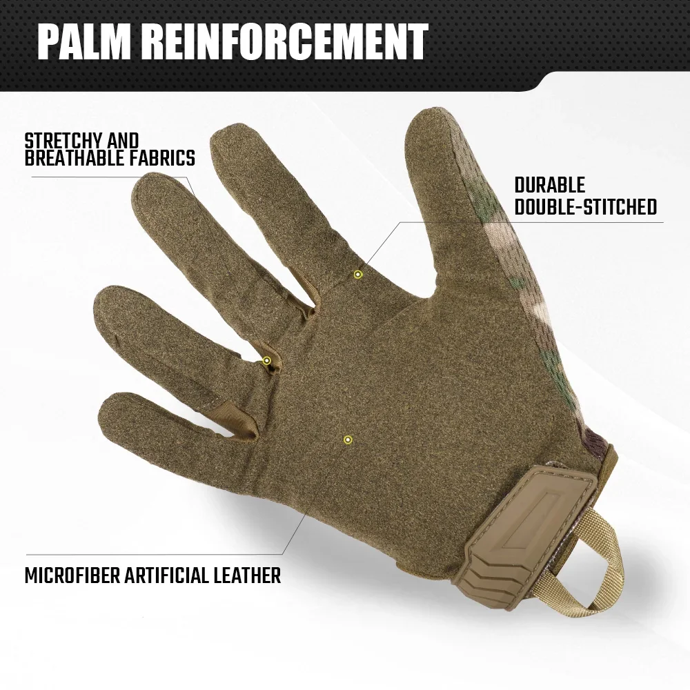 Guantes tácticos de dedo completo para hombre, pantalla táctil, transpirables, Paintball, Airsoft, tiro, senderismo, combate, deporte, caza, bicicleta, equipo de trabajo - imagen 3