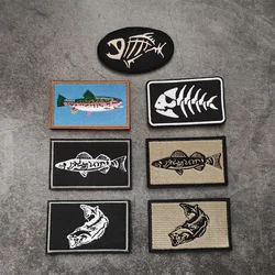 Parche táctico bordado hueso de pescado MOLLE velcro