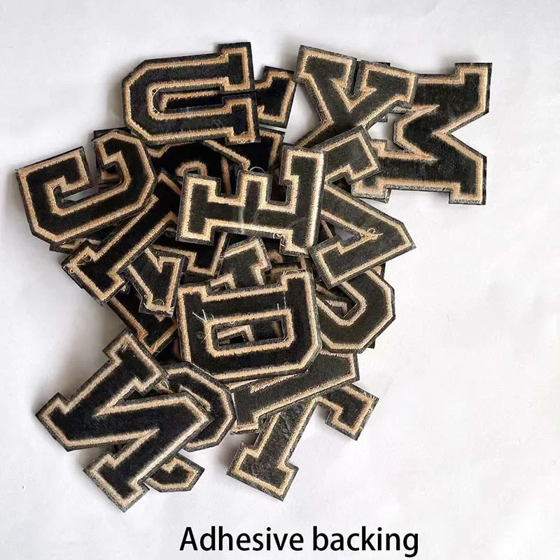 Parches de insignia de letras del alfabeto inglés A ~ Z, apliques bordados con estampado de leopardo, pegatinas para planchar para ropa, ropa con nombre DIY - imagen 4