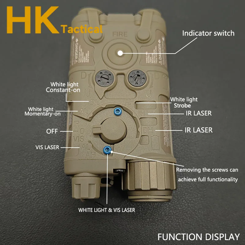 Puntero láser táctico de nailon L3 NGAL verde o rojo + láser IR + luz LED Srtobe para arma de caza Airsoft mira PEQ15 DBAL - imagen 5