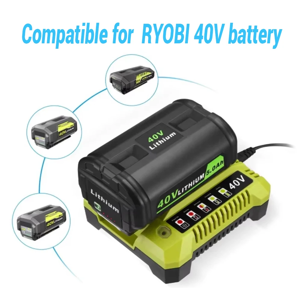 Cargador 40V Adecuado para Herramientas Eléctricas Ryobi 40V Níquel-Cromo Níquel-Metal Hidruro Batería de Litio - imagen 2