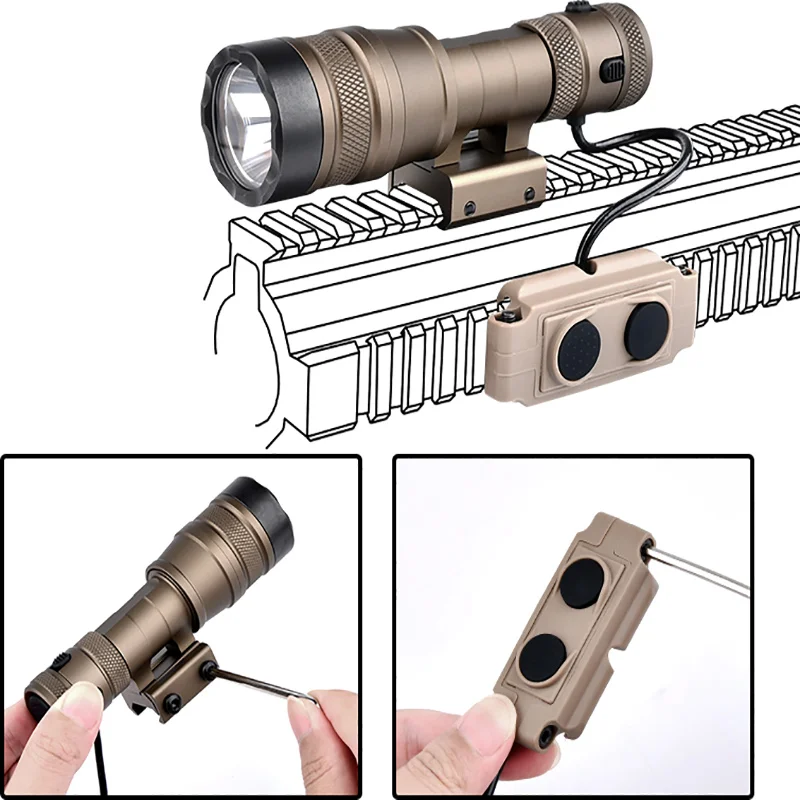 Tactiacl-minikit de luz para caza, linterna potente de 1,0 lúmenes, con Micro Kit de nube, compatible con carril de 20mm AR15 Airsoft - imagen 4