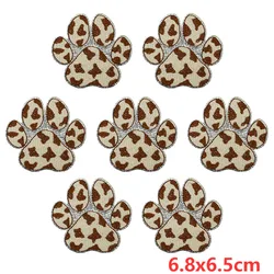 10 unids/lote de parches bordados con estampado de leopardo y lentejuelas de dibujos animados, parches termoadhesivos para ropa, insignias para ropa
