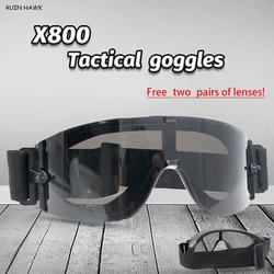 Gafas tácticas militares X800 balística Airsoft UV400 para caza