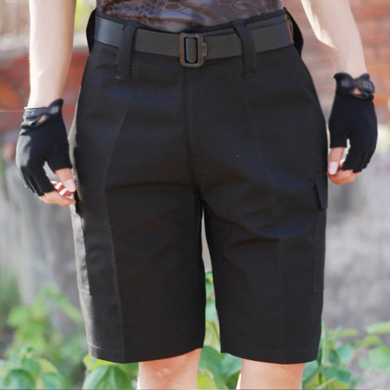 Pantalones cortos tácticos de camuflaje BDU para hombre, ropa de trabajo táctica, pantalones cortos grandes AOR1 ATFG, deportes al aire libre, TC65/35 - imagen 3