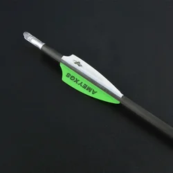 6/12 piezas Flecha de carbono puro SP600 de 32 pulgadas con plumas de goma de 2 pulgadas para arco compuesto, arco recurvo, tiro con arco, caza y tiro competitivo
