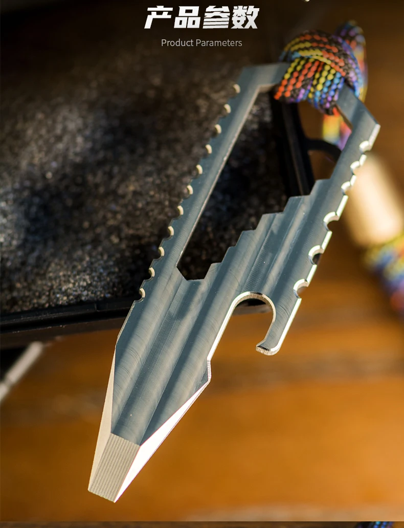 Llave de abridor de botella multifunción de titanio, destornillador de boca plana, llavero, Kit Edc - imagen 4