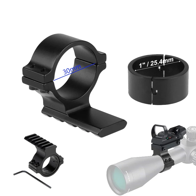 Anillo de alcance óptico, montaje adaptador de 25,4mm y 30mm de diámetro con riel de 20mm para linterna, punto láser, caza, juego, accesorios para pistola de juguete