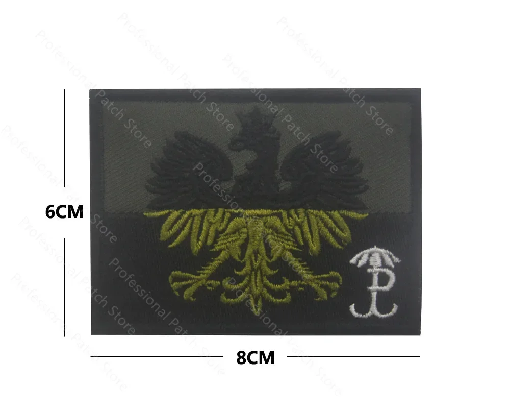 Parches bordados con bandera de Polonia, parches militares reflectantes del ejército de águila polaca, emblema táctico, insignias bordadas con apliques, banderas - imagen 4