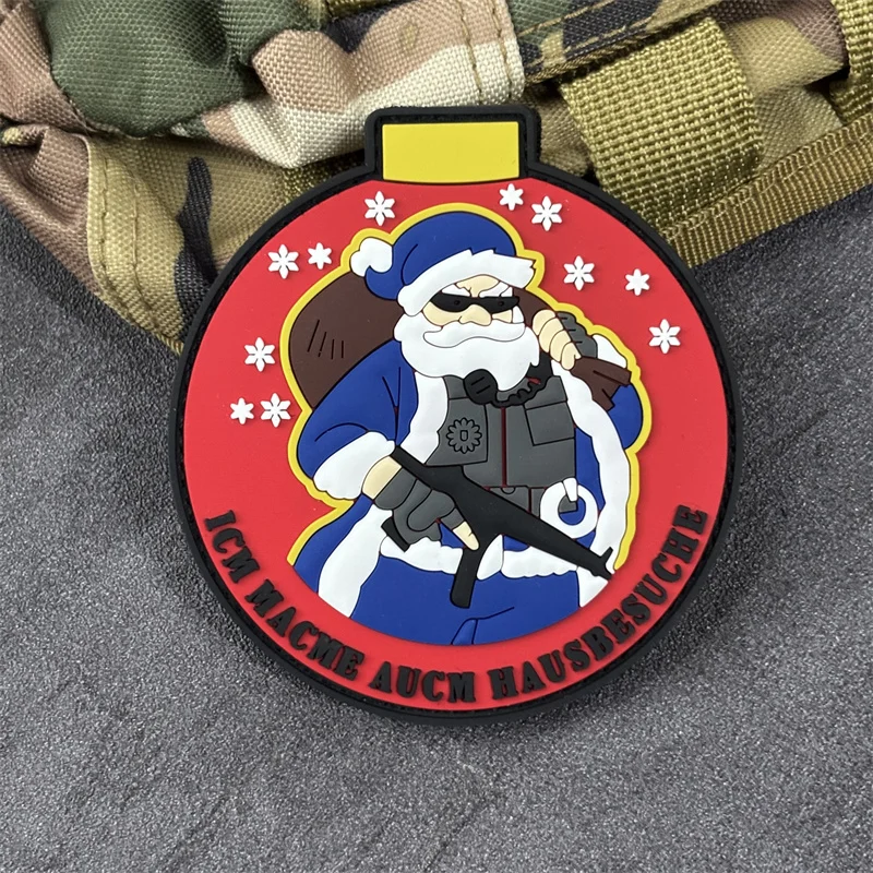 Parche militar de PVC 3D "Padre Navidad", insignia de moral táctica, parches de gancho para pistola, ropa, mochila, pegatinas, brazalete - imagen 4