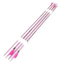 Flecha de Carbono Puro para Tiro con Arco de 32 Pulgadas, Puntas Fijas, Espina 400 500 600 700 800 900 1000, ID4.2mm, Flecha de Carbono para Tiro con Arco, Caza y Tiro al Blanco