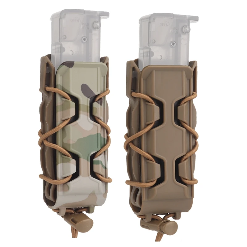 Bolsa para revistas de 9mm, cordón elástico ajustable para exteriores, funda para revistas Molle de caza y tiro de expansión de 9mm/45acp