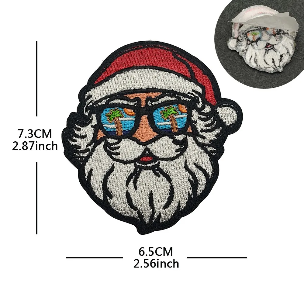 Parche táctico VERY NICE, parches de gancho y bucle bordados de Papá Noel, insignia de moral del ejército militar, brazalete, ropa, pegatinas para mochila - imagen 4