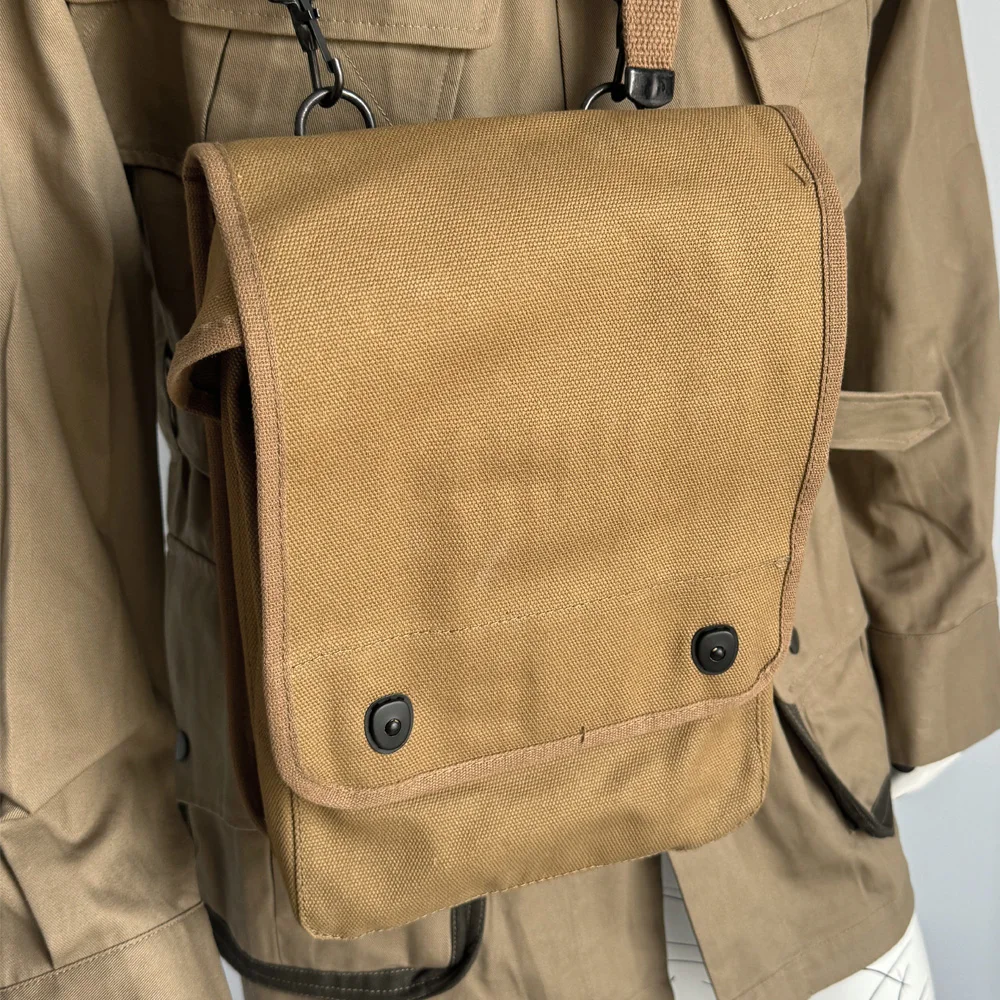 Bolsa de mapa militar de EE. UU. WW2, mochila caqui para senderismo al aire libre, bolsa de mapa duradera de estilo Vintage