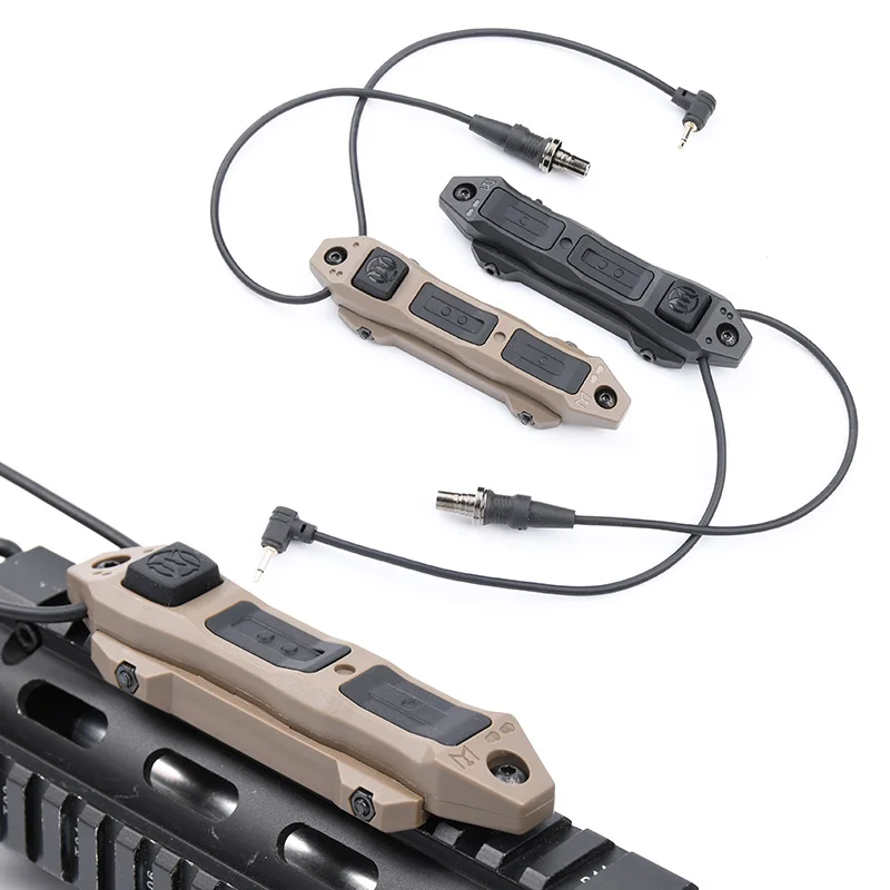 WADSN-interruptor remoto táctico de doble Control para linterna Airsoft Surefir M300 M600, enchufe de 2,5mm y 3,5mm, láser PEQ DBAL MLOK KEYMOD - imagen 3