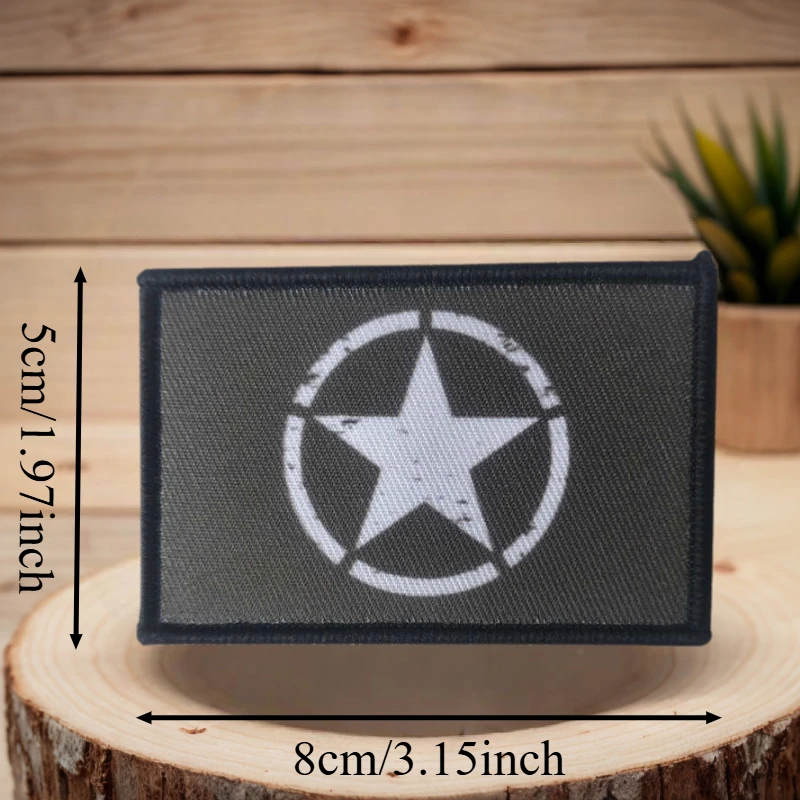 WW2 Star Printing Patch Tactical Vest Hook and Loop Hats Morale Badge Backpack Decorative Stickers Armband Patches for Clothing - imagen 3