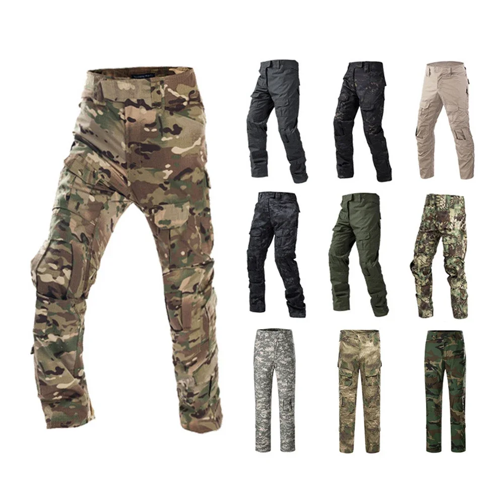 Pantalones de camuflaje tácticos sin almohadillas, pantalones de combate para entrenamiento de caza, pantalones Cargo Ripstop, ropa de trabajo para hombres, pantalones de senderismo - imagen 2