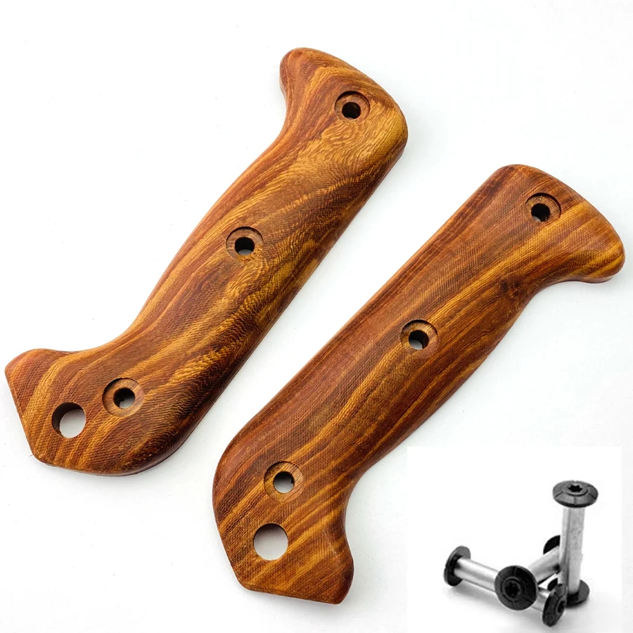 Básculas de mango de agarre de madera maciza Natural para cuchillos Kabar BK2 BK9, fabricación de accesorios de bricolaje, parches de piezas, nuevo par con Kits de tornillos - imagen 2
