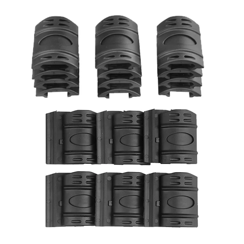 12 Uds. Cubiertas universales de riel de goma, protectores de guardamanos de alta resistencia, cubiertas de protección táctica, para caza, accesorios para armas de juguete - imagen 3