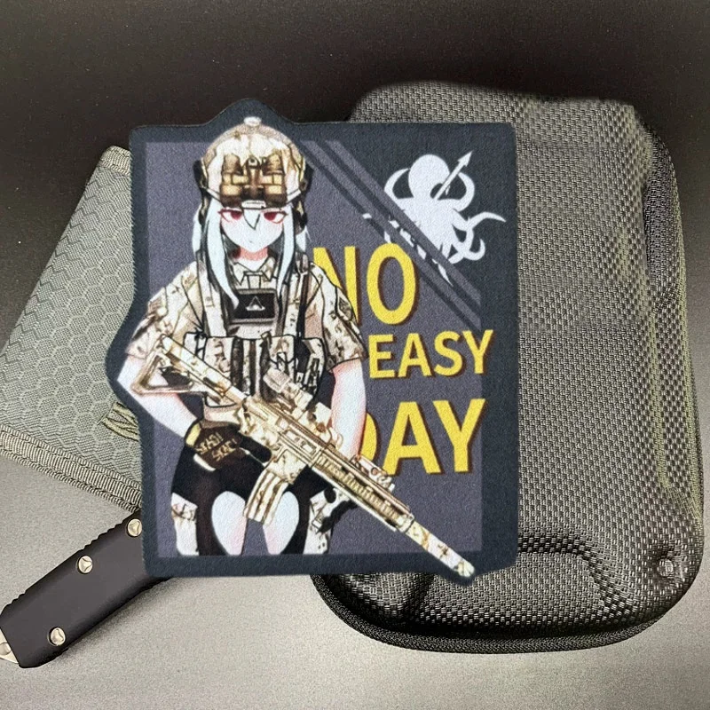 Parche de Chica de Anime para ropa, insignia de moral táctica, brazalete con estampado, gancho, parches militares, accesorios para mochila, pegatinas