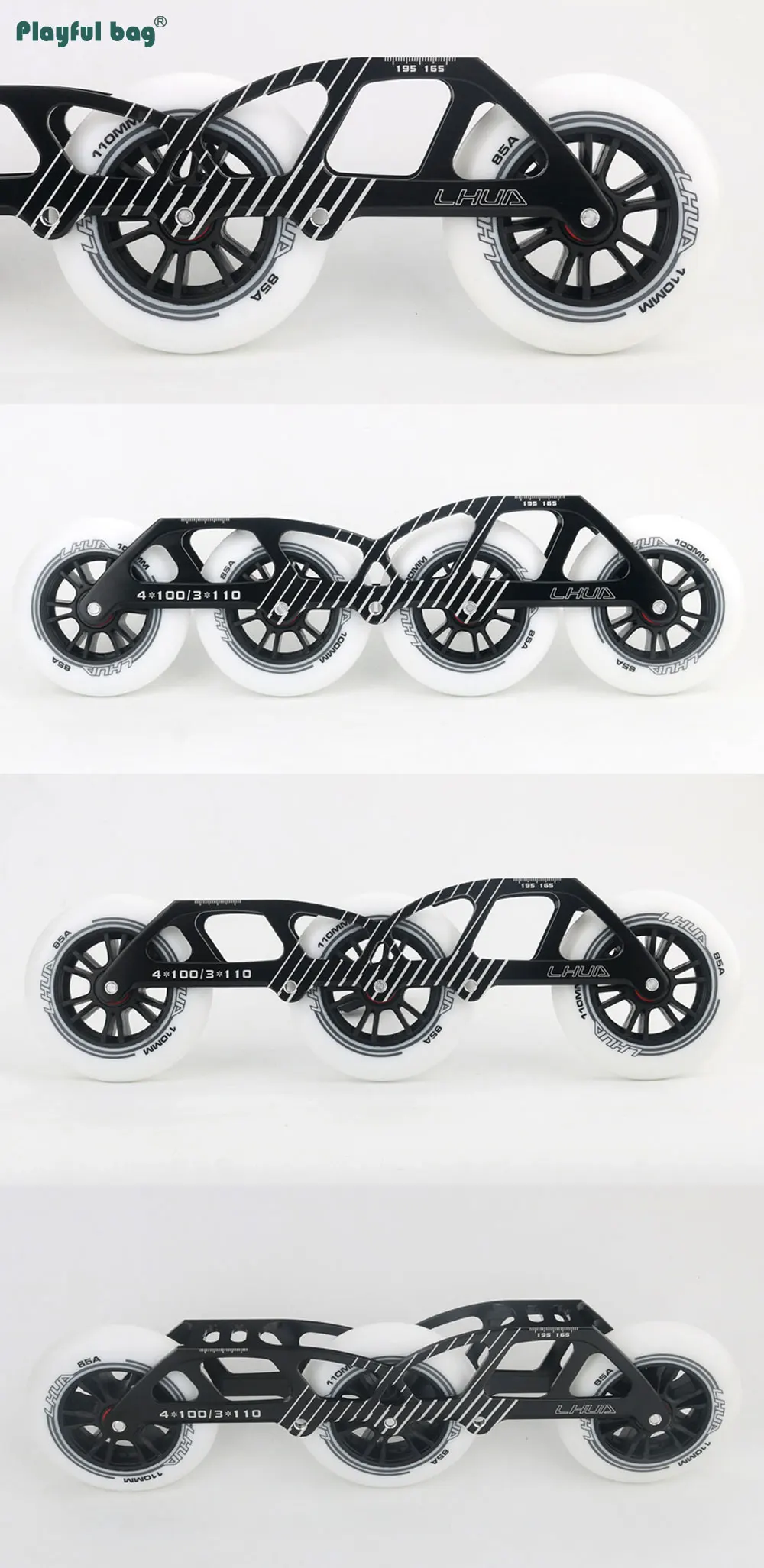 Ruedas de patines en línea de PU para entrenamiento de carreras, accesorios deportivos de patinaje de alta elasticidad, 90, 100, 110MM, 85A, AMB291 - imagen 5