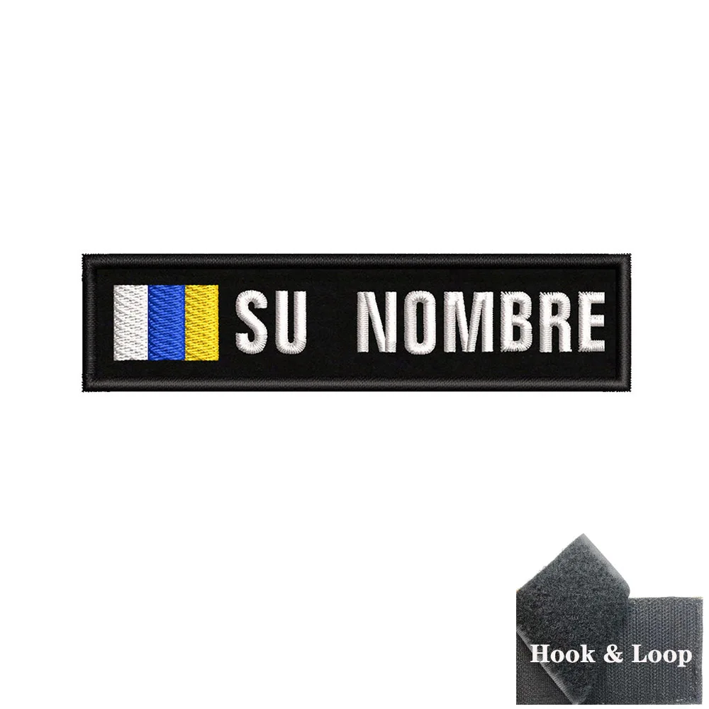 Parche de bandera con nombre personalizado, insignia de rayas, bucle de hierro o gancho, Andalucía, Extremadura, Islas Canarias, España, Galizia, 10cm x 2,5 cm, 1 ud. - imagen 5