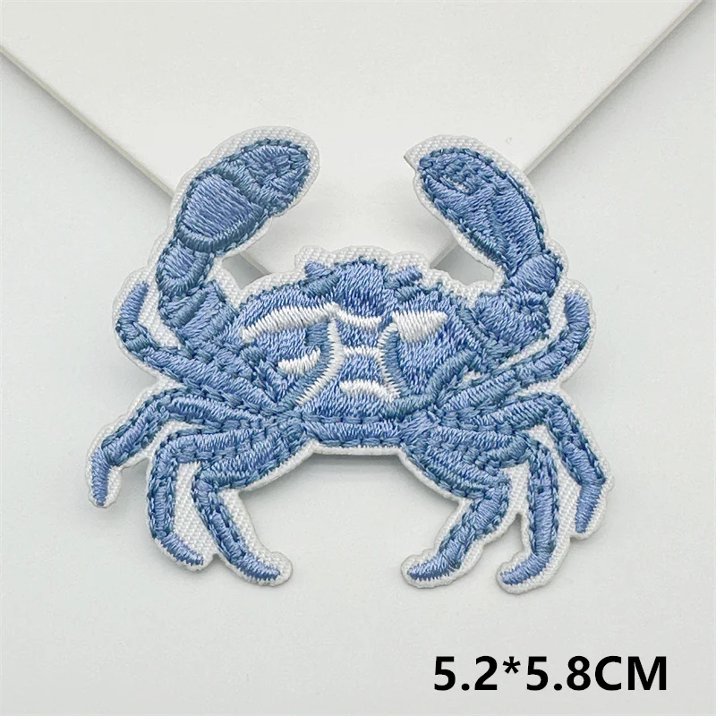 Parche bordado adhesivo cangrejo vaquero marino – para planchar - imagen 5