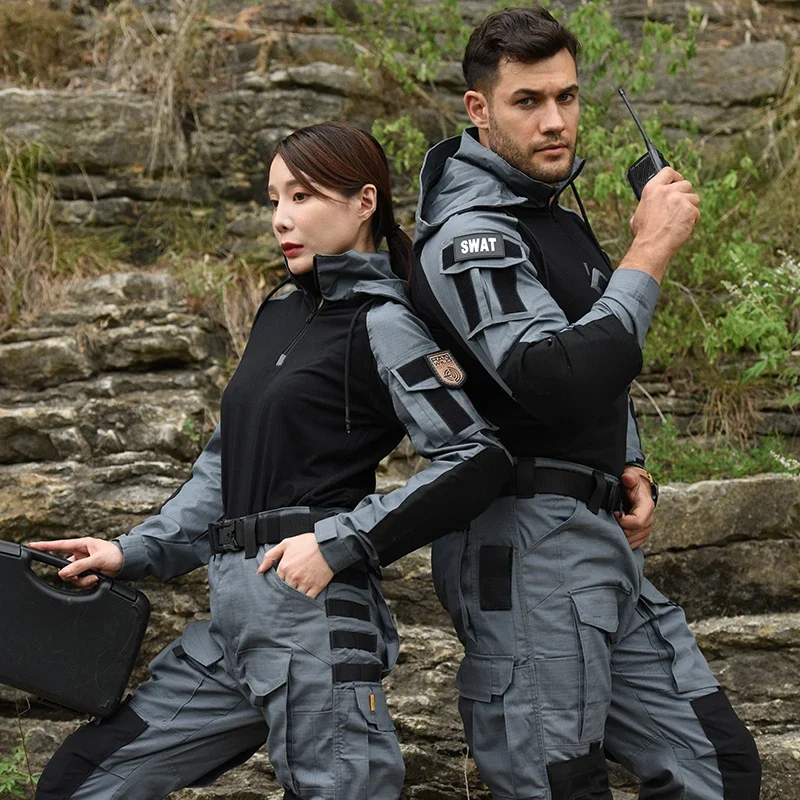 HAN WILD-Camiseta de combate para hombre, camiseta de escalada resistente al desgaste, camiseta táctica de senderismo, Airsoft CS, Paintball, ropa de caza y acampada - imagen 5