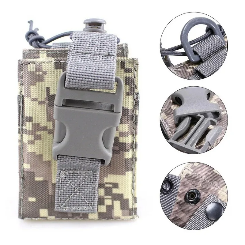 Bolsa táctica para Walkie Talkie, bolsa Molle para Radio, riñonera de nailon, bolsa colgante de bolsillo, accesorios de caza - imagen 2