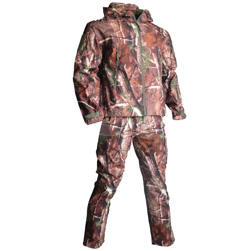 Traje táctico de camuflaje TAD Softshell de piel de tiburón para hombre, ropa de caza al aire libre, chaqueta y pantalones deportivos para acampar y senderismo - imagen 4
