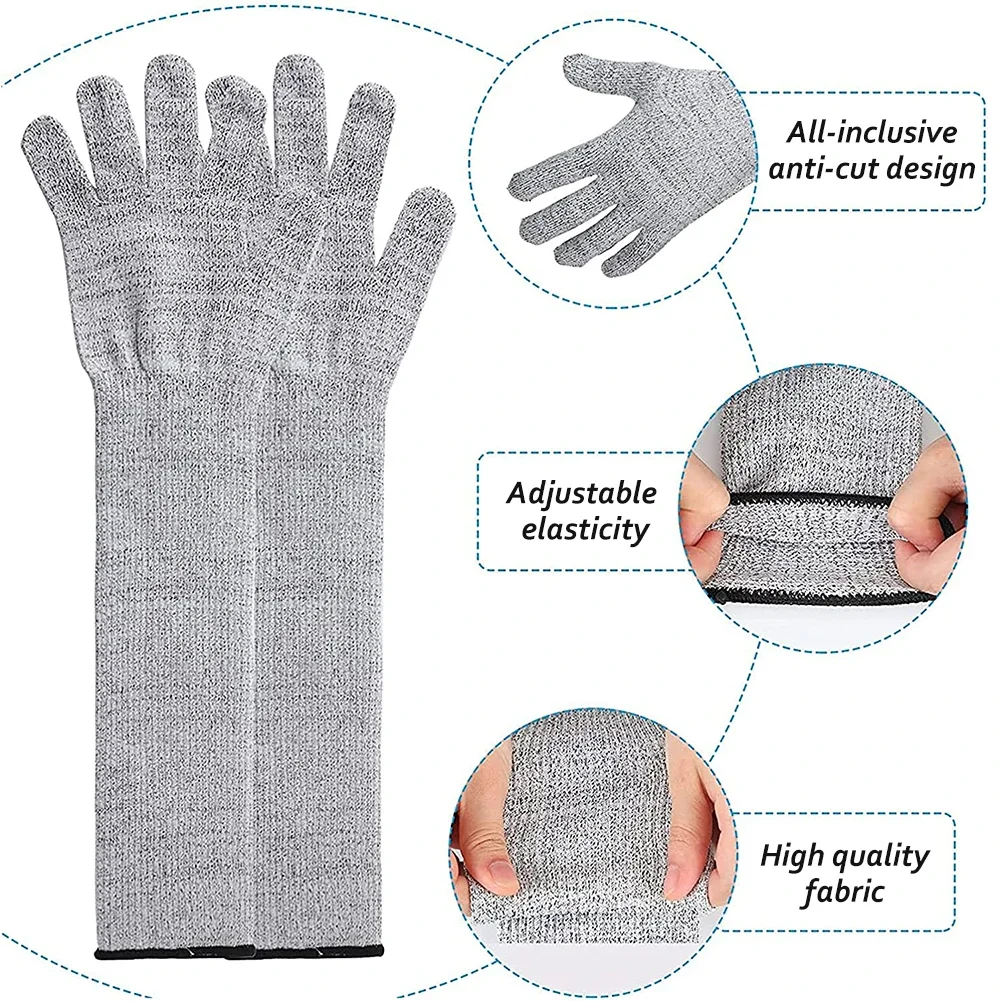Hppe-Manga anticorte para uso en fábrica de vidrio, guantes extendidos para protección del brazo, manga larga, grado 5 - imagen 5