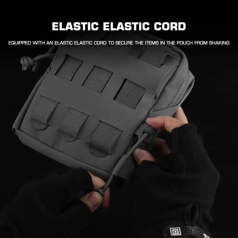 Bolsa Universal multifuncional, bolsa elástica para artículos diversos de 6x5 pulgadas para cinturón o accesorios de caza MOLLE Gear - imagen 5