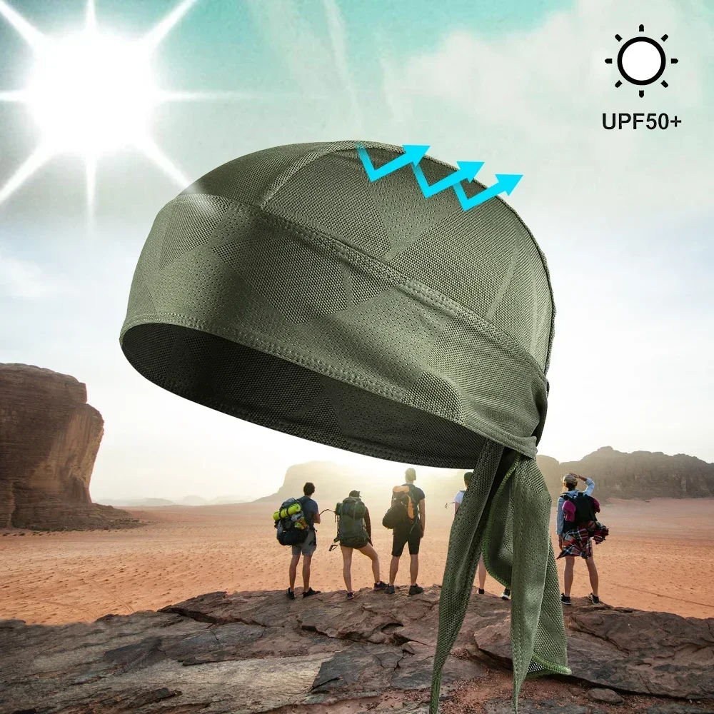 Gorros deportivos de secado rápido para ciclismo, Bandana para correr para hombre y mujer, pañuelo para la cabeza, gorro de pirata transpirable, gorro con capucha, gorros - imagen 4