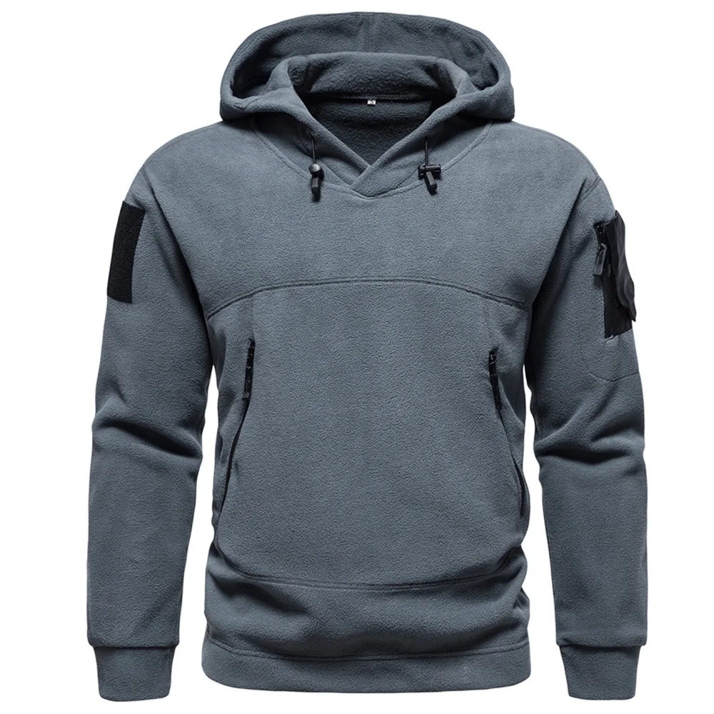 Sudadera con capucha de lana para hombre, suéter táctico militar, térmico, cálido, para exteriores, Otoño e Invierno - imagen 2