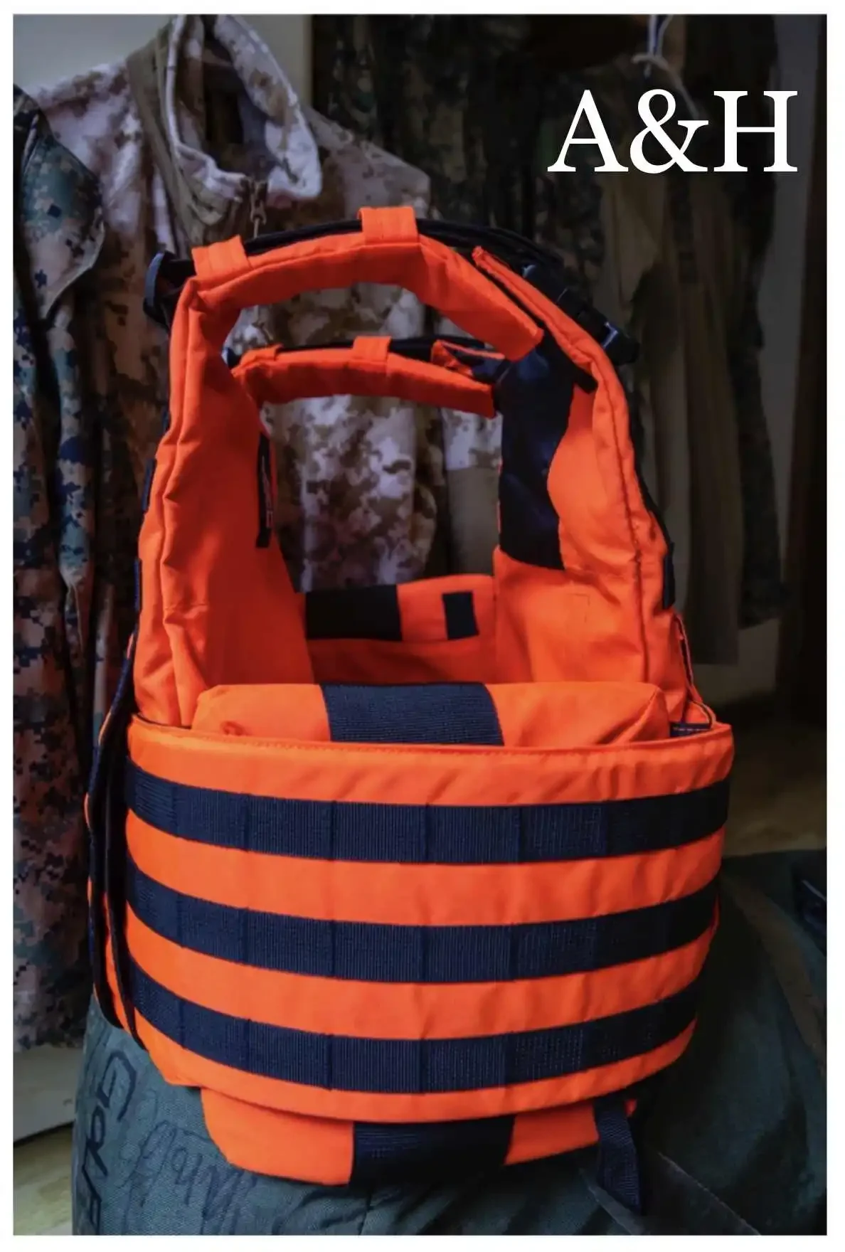 Chaleco de advertencia de seguridad naranja de alto brillo para caza táctica al aire libre - imagen 5