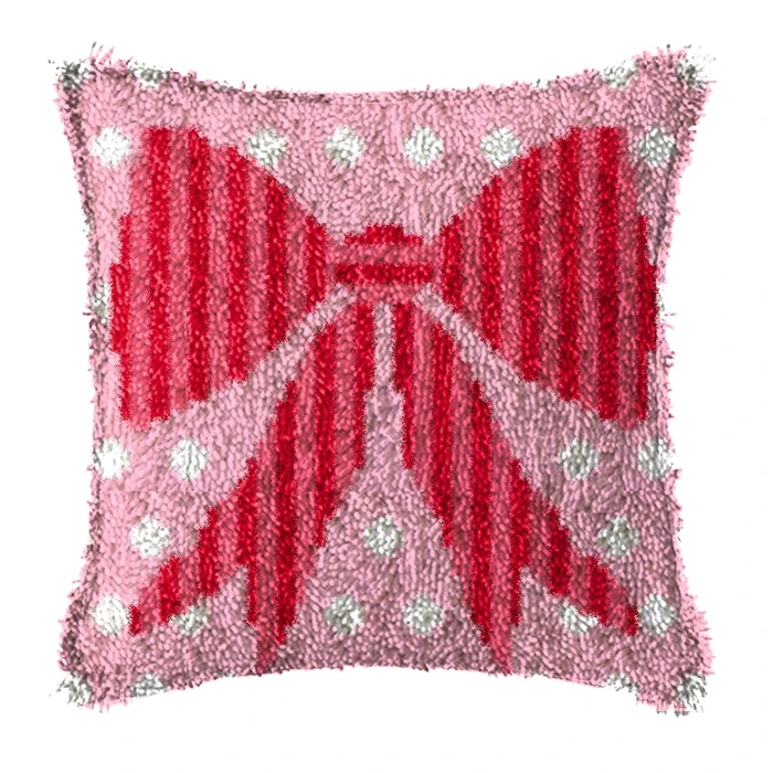 Serie Simple de Navidad, juego de bordado de alfombra con gancho de pestillo DIY, funda de almohada de punto de cruz de alce de Papá Noel, paquete de almohada con nudo - imagen 2