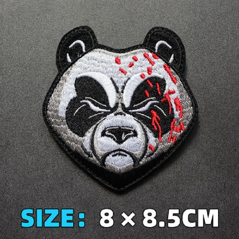 Nuevo militar delicado 3D bordado Animal dragón brazo cabeza de tigre insignia táctica lobo rugido brazalete con gancho trasero para mochila C - imagen 3