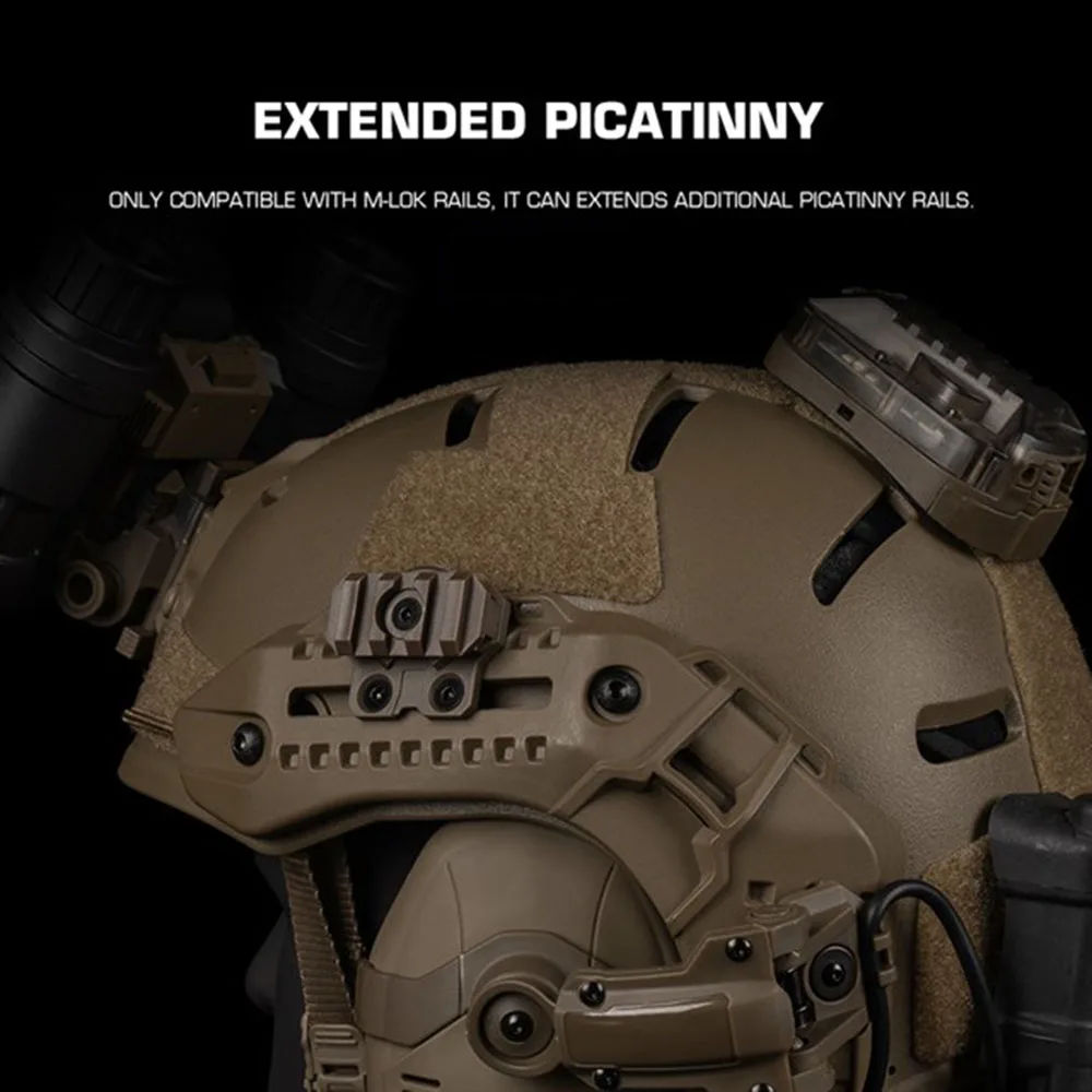 Adaptador de lámpara de casco táctico (tipo M-LOK), accesorio adaptador de riel lateral para casco - imagen 5