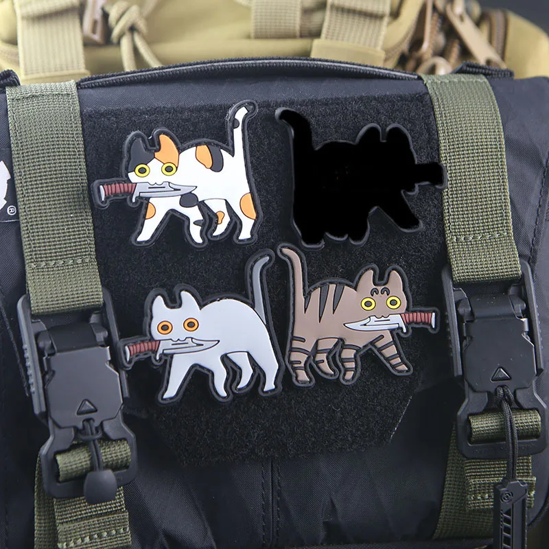 Insignia de brazo creativa personalizada de gato Nightglow, parche de gancho y bucle, sello de Warlock, sello adhesivo de PVC, accesorios de decoración de ropa - imagen 3