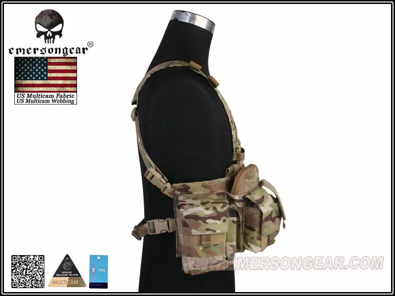 Emersongear UW Gen V-split chaleco de combate militar con plataforma de pecho frontal MC negro em7451 - imagen 2